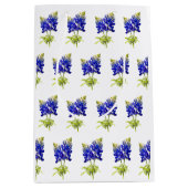 Delicate Texas Bluebonnets op wit, Medium Cadeauzakje (Voorkant)