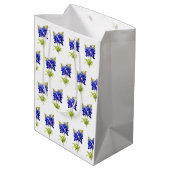 Delicate Texas Bluebonnets op wit, Medium Cadeauzakje (Achterkant Gekanteld)