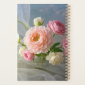Delicate tijdloze elegante roze bloemen planner (Achterkant)