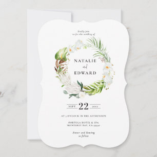 Delicate tropische florale bruidebruiloft save the date