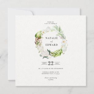 Delicate tropische florale bruidebruiloft save the date