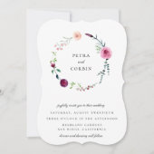 Delicate Tuin Krans Bruiloft Kaart (Voorkant)