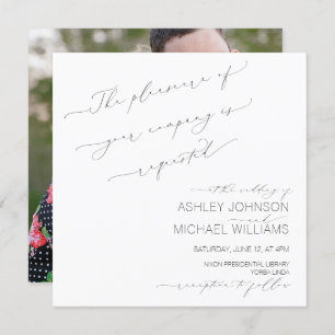DELICATE TYPOGRAPHY Hand Lettered Square Wedding Kaart