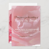 Delicate & Unique Wedding Invitation Kaart Roos (Voorkant / Achterkant)