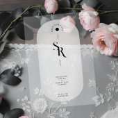 Delicate Vellum Transparency Elegant Black & White Uitnodigingen