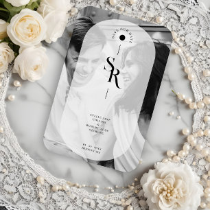 Delicate Vellum Transparency Zwart Wit Initialen Magneet