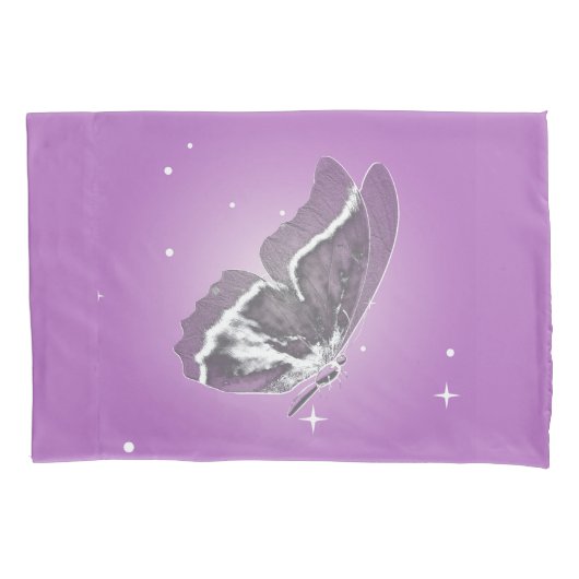 Delicate Vlinder in Lila Enkele Kussensloop (Voorkant)