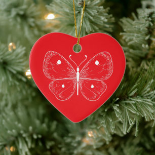 Delicate Vlinder Schets Keramisch Ornament