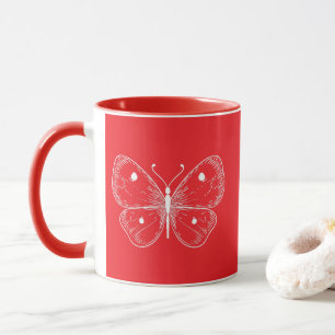 Delicate Vlinder Schets Mok