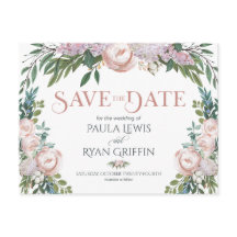 Delicate Watercolor Floral Bloom Save the Date