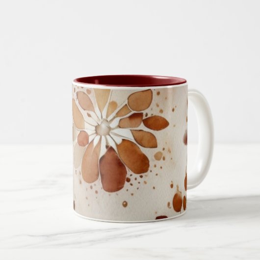 Delicate Watercolor Floral Coffee Mug (Devant droit)