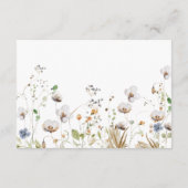 Delicate Waterverf Bloemen bruiloft Details Informatiekaartje (Achterkant)