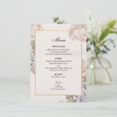 Delicate Waterverf Bloemen Bruiloft Menu (Staand voorkant)