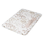 Delicate Waterverf Brown Flowers Leaves Pattern Badmat (Gekanteld)