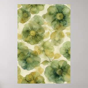 Delicate Waterverf Floral Design Poster