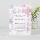 Delicate Waterverf Flower Wedding Invitation Kaart (Staand voorkant)
