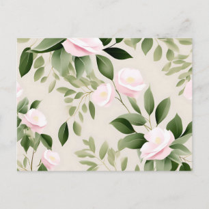 Delicate Waterverf Flowers Eucalyptuspatroon Briefkaart