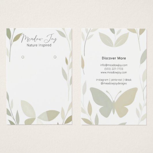 Delicate Waterverf Foliage Butterfly Art Kaart (Voorkant /achterkant)