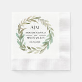 Delicate Waterverf Greenery Wedding Party Paper Servet (Voorkant)