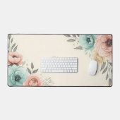 Delicate Waterverf Sketchy Flowers Bureaumat (Keyboard & Muis)