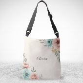 Delicate Waterverf Sketchy Flowers Crossbody Tas