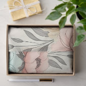 Delicate Waterverf Sketchy Flowers Tissuepapier (Geschenk)