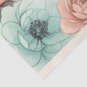 Delicate Waterverf Sketchy Flowers Tissuepapier (Detail)