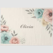 Delicate Waterverf Sketchy Flowers Tissuepapier (Voorkant)