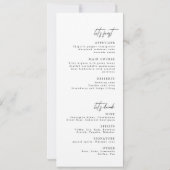 Delicate White Calligraphy Modern Wedding Menu Kaart (Achterkant)