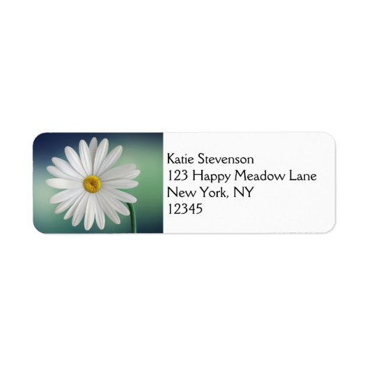 Delicate White Daisy Etiket (Voorkant)