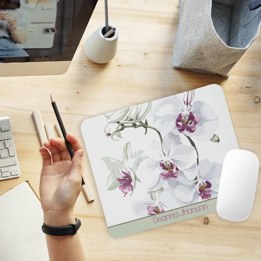 Delicate White Flowers  Mousepad Muismat