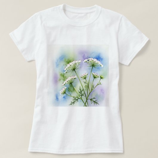 Delicate white flowers t-shirt (Design voorkant)