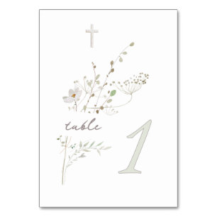 delicate wilde bloemen boeket Doop n 1 Kaart