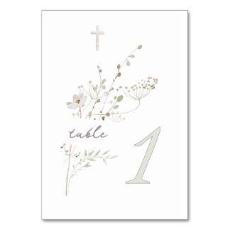 delicate wilde bloemen boeket Doop n 1 Kaart