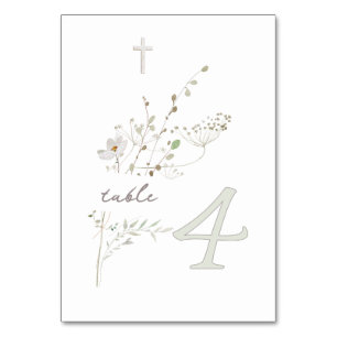 delicate wilde bloemen boeket Doop n 4 Kaart