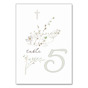 delicate wilde bloemen boeket Doop n 5 Kaart