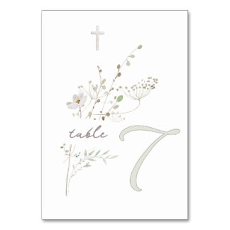 delicate wilde bloemen boeket Doop n 7 Kaart