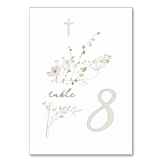 delicate wilde bloemen boeket Doop n 8 Kaart