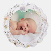 delicate wilde bloemen Doop dank u Ornament Kaart (Voorkant)