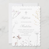 Delicate wilde bloemen Doop Kaart (Voorkant)