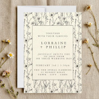 Delicate wilde bloemen naadloos patroon bruiloft