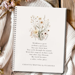 Delicate Wildebloemen Inspirerende Gedicht Notitieboek
