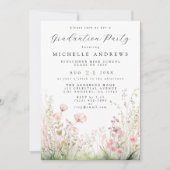 Delicate Wildflower Afstudeerfeest Kaart (Voorkant)