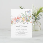 Delicate Wildflower Baby shower Kaart (Staand voorkant)