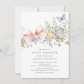 Delicate Wildflower Baby shower Kaart (Voorkant)