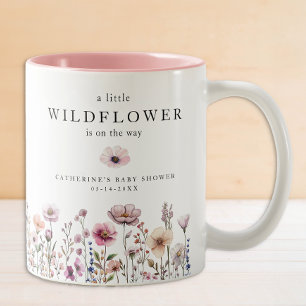 Delicate Wildflower Baby shower Mok – Dusty Pink W