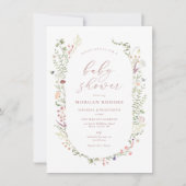 Delicate Wildflower Baby shower Uitnodiging (Voorkant)