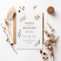 Delicate Wildflower Botanical Wedding Invitation