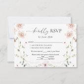 Delicate Wildflower bruiloft RSVP Kaartje (Voorkant)
