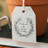 Delicate Wildflower Krans & Script Handgemaakt doo Rubberstempel